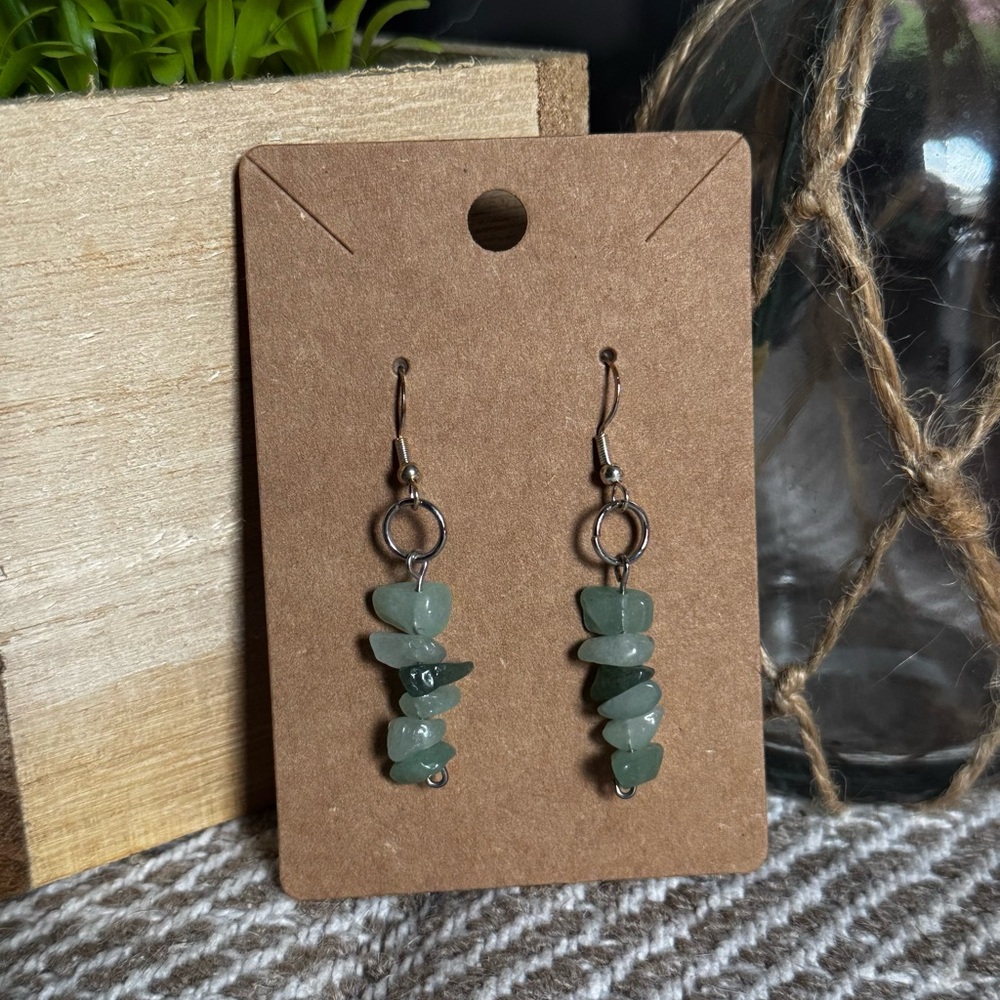 Elegant Jade Stone Dangle Earrings